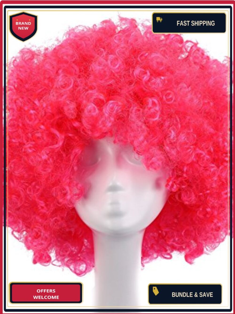 MapofBeauty 35cm Cosplay Clown Wig Adjustable Cap Heat Resistant